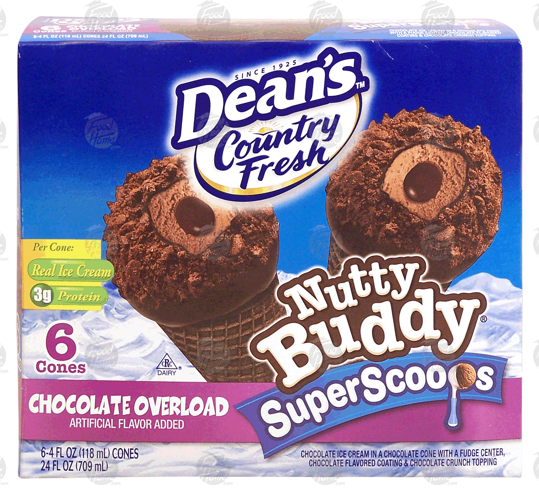 Dean's Country Fresh nutty buddy; super scoops; chocolate overload, 6 cones Full-Size Picture